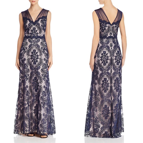 Tadashi Shoji Dresses Tadashi Shoji Embroidered Lace Evening Gown Poshmark